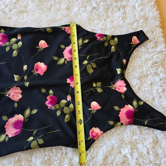 Vintage CITY TRIANGLES Women's Mini Dress 90s Floral Print Size Medium Y2K - Picture 4 of 6